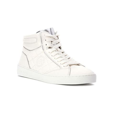 michael kors paige quilted high top sneakers|Michael Kors rose gold trainers.